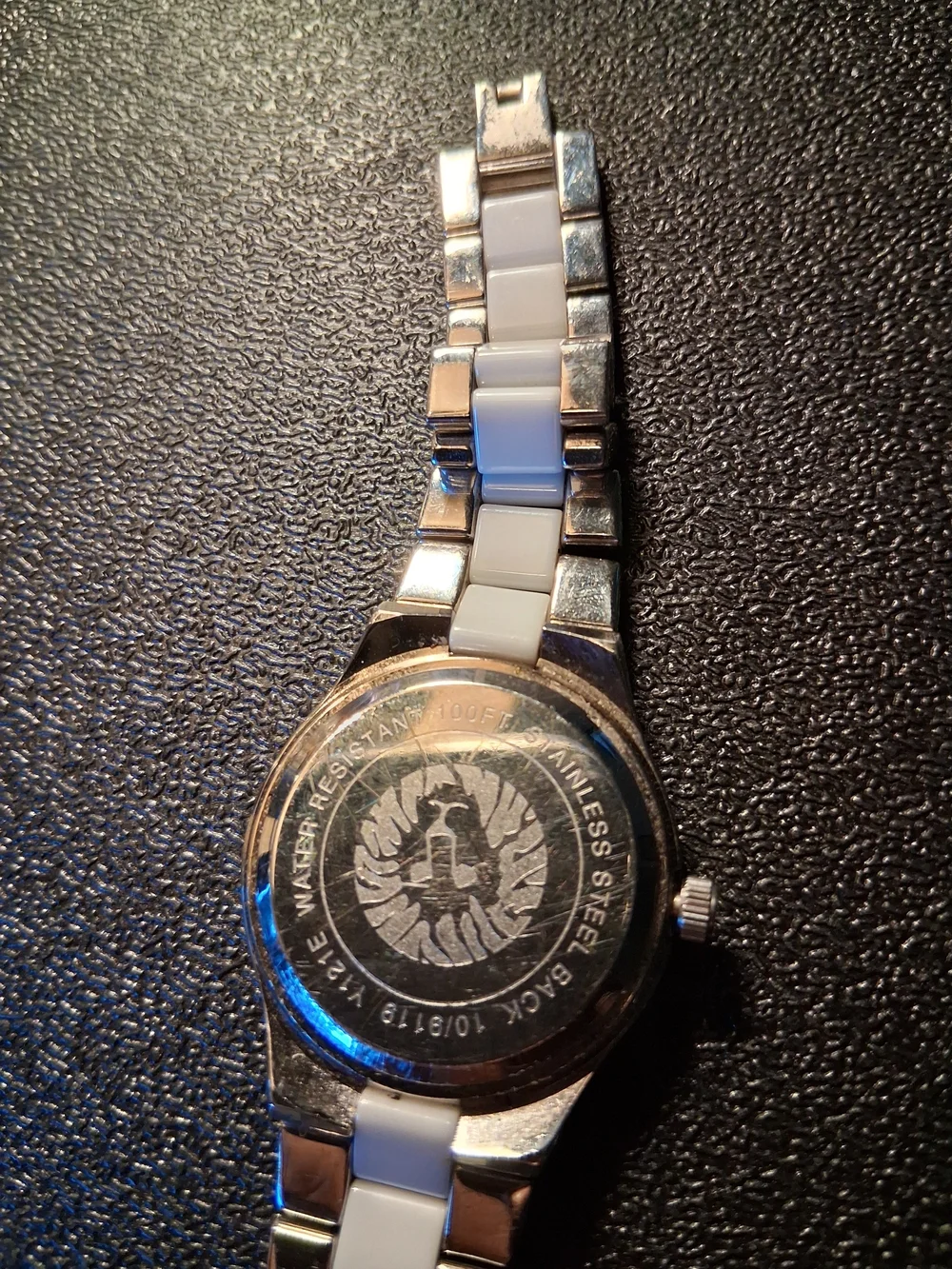 Anne Klein Silver and White Crystal Accent Bracelet Watch